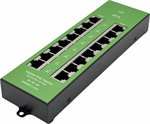 Conexpro Gigabitový aktivní PoE panel kovový, 8 portů, 802.3af/at