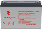 Conexpro baterie AGM 12V, 100Ah, životnost 10 let, M8, Deep cycle
